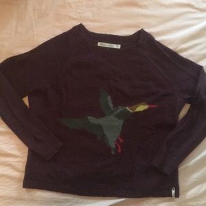 Maroon wool sweater with duck